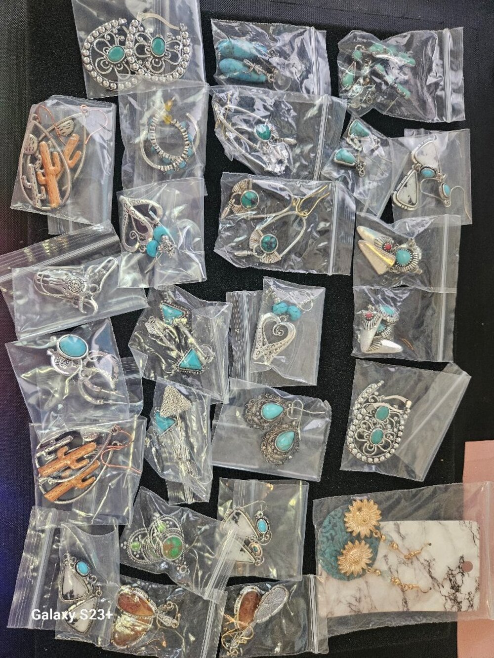 Lot of 26 Western Southwest Turquoise Style Earrings Mixed Designs